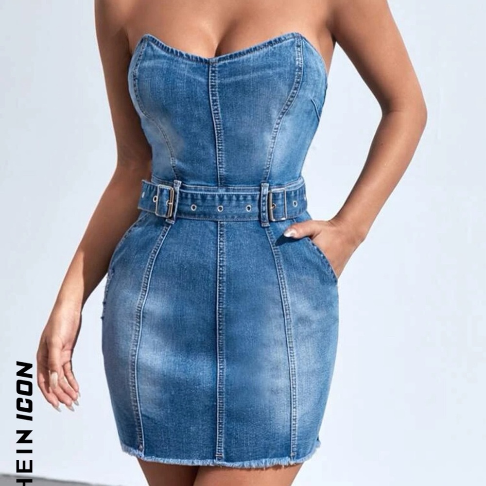 Denim Dress SHEIN
